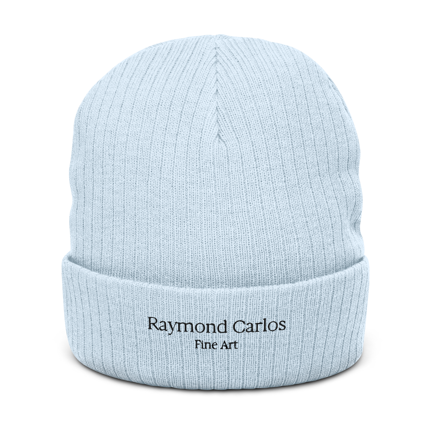 Raymond Carlos Ribbed knit beanie (Black lettering)