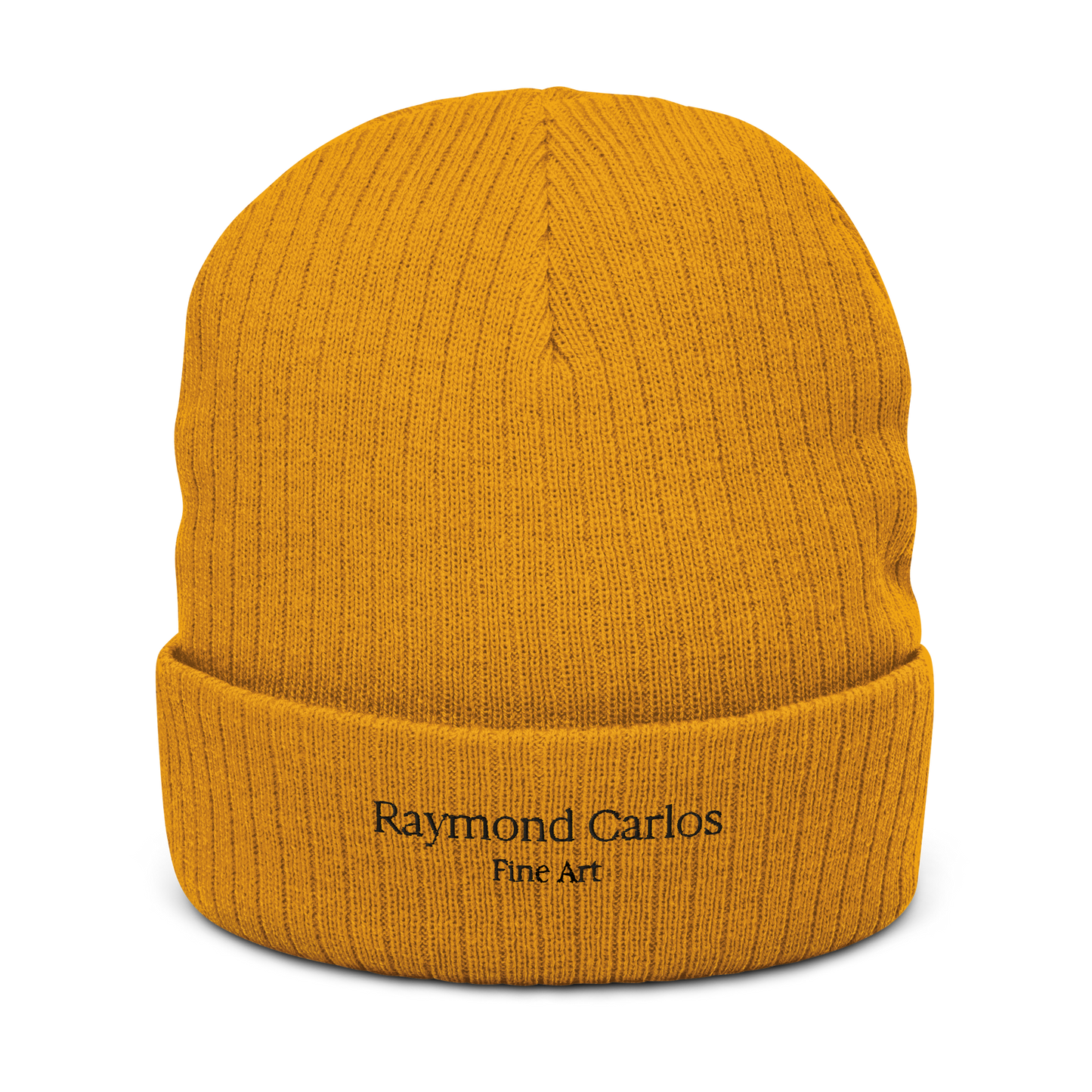 Raymond Carlos Ribbed knit beanie (Black lettering)